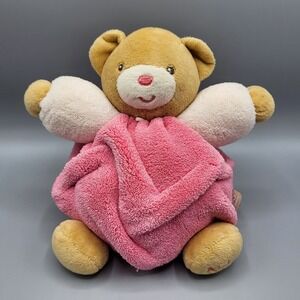 Kaloo Plume Raspberry Chubby Bear Pink Teddy Terrycloth Plush Toy Comforter